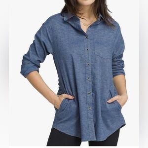 Prana Aster Light Denim Blue Button-Down Shirt